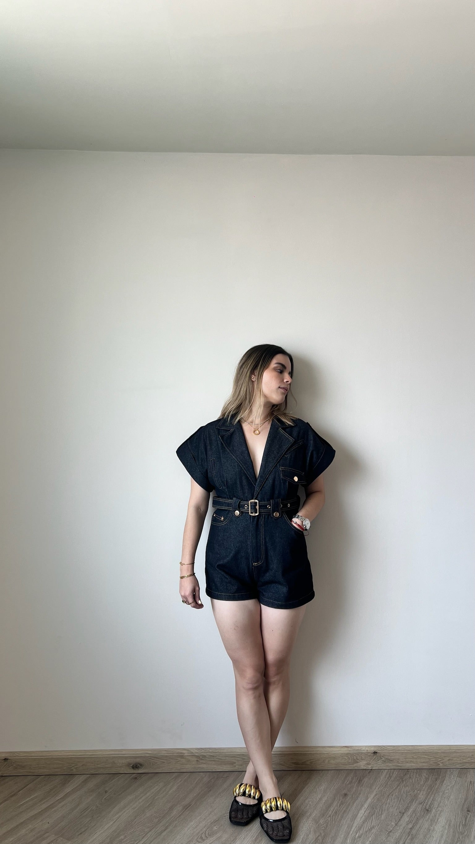 Chloe denim playsuit