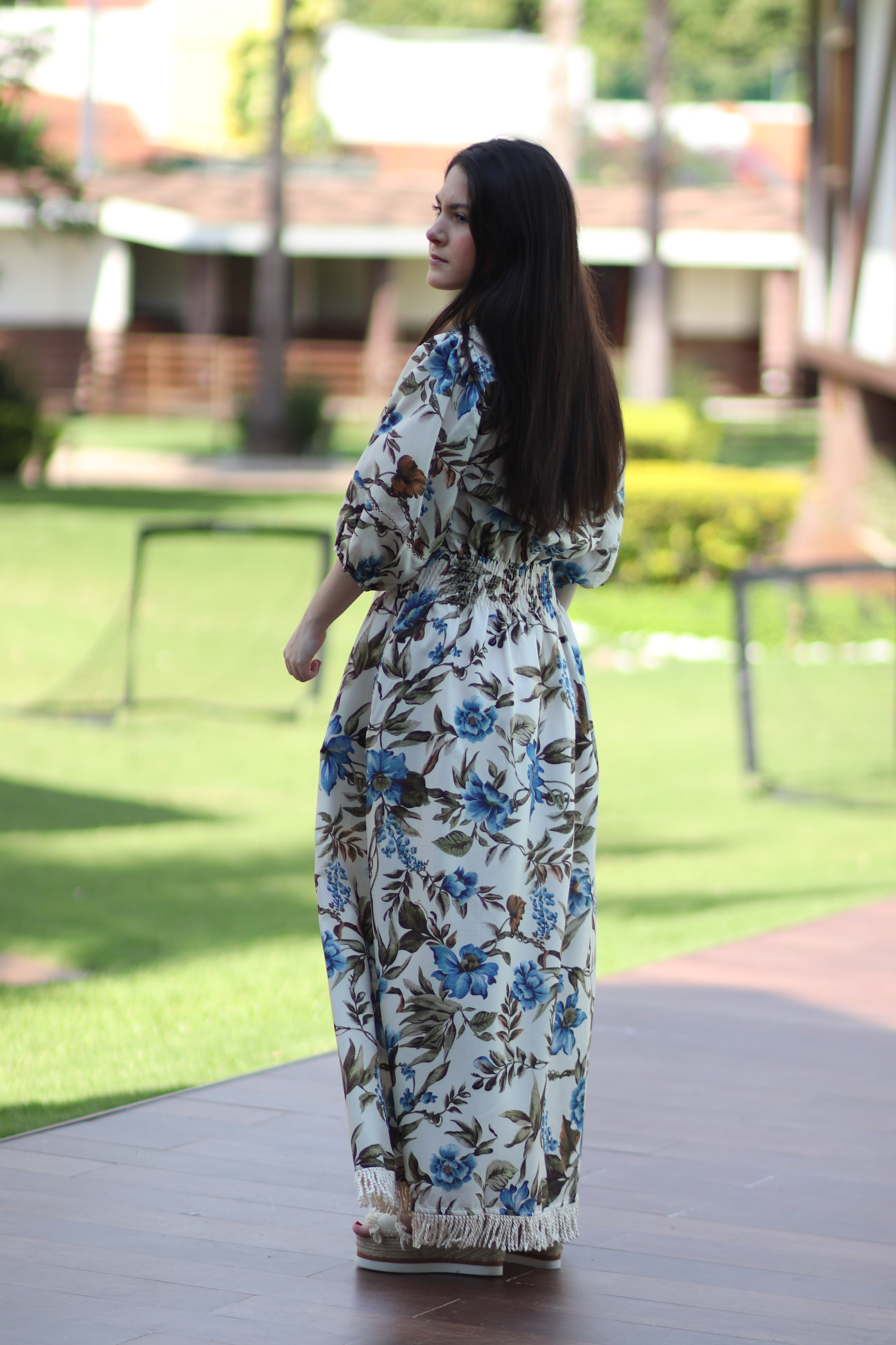 VESTIDO FLOREADO BEIGE