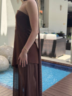 Summer Vestido Strapless Largo