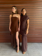 Summer Vestido Strapless Largo