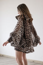 Belle blusa oversize leopard-print
