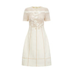 Diane floral embroidered openwork midi dress