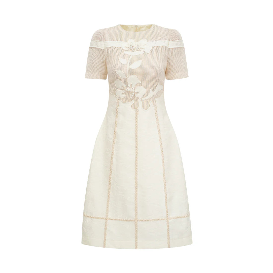 Diane floral embroidered openwork midi dress