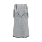 Daphné crystal sleeveless denim mini dress