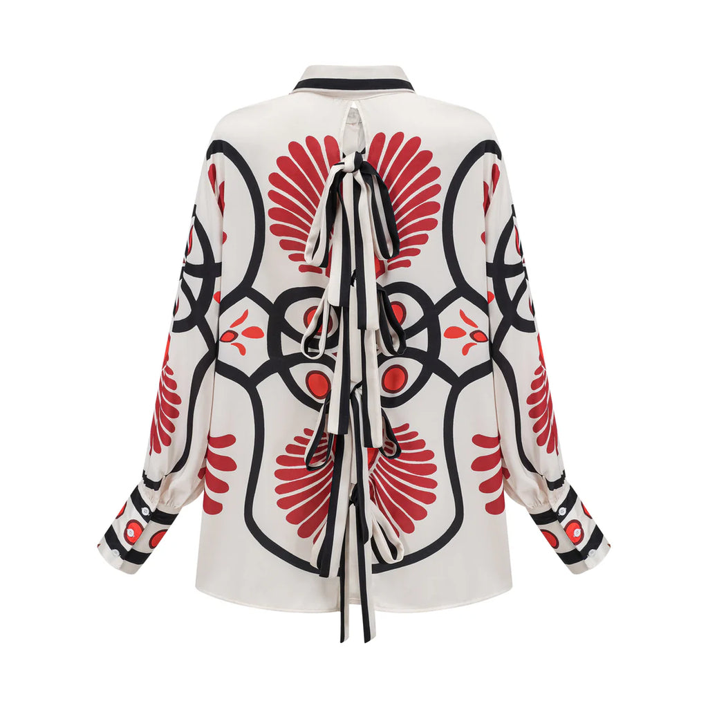 Amaranta set: camisa y pantalón estampado gráfico