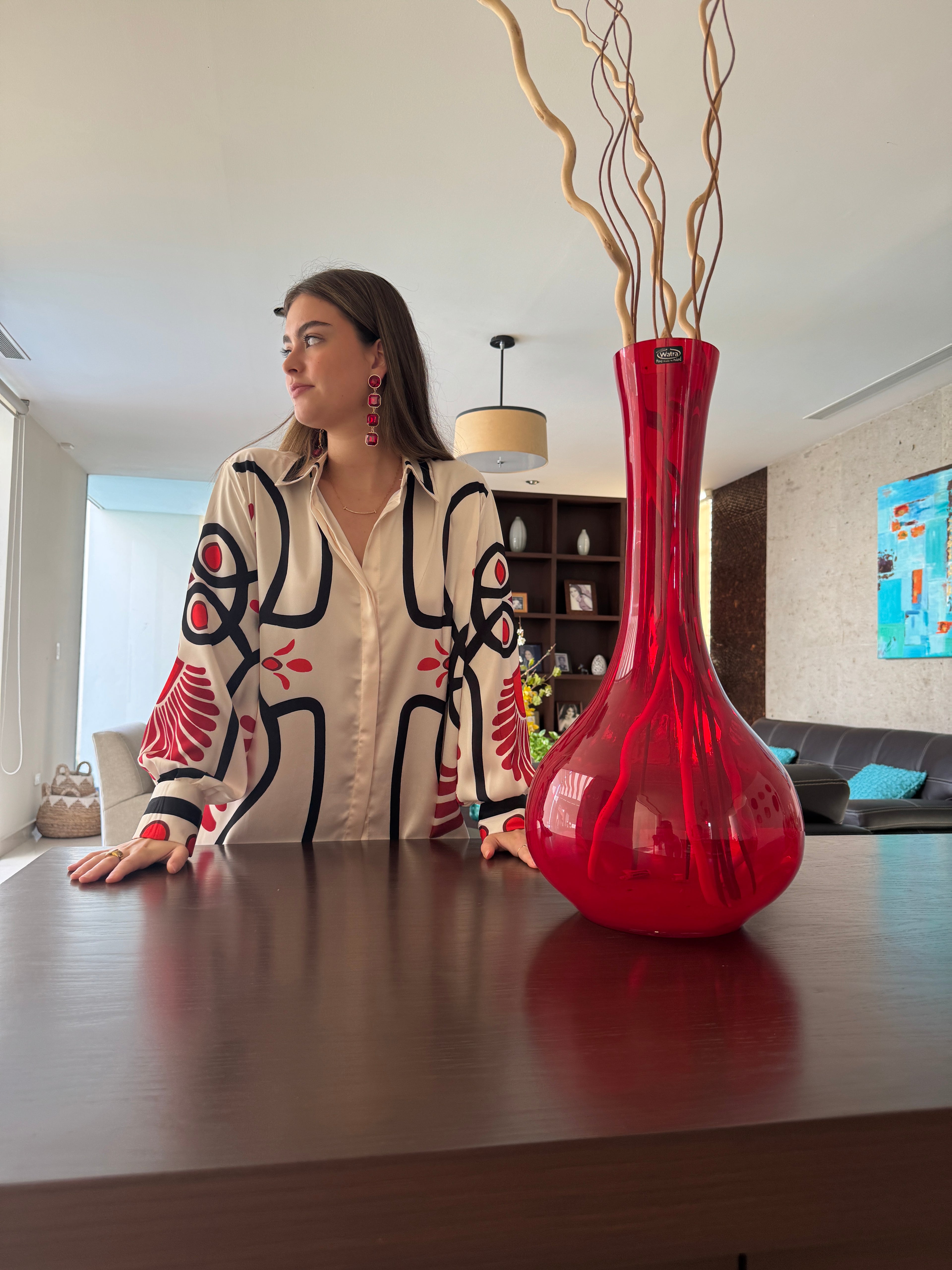 Amaranta set: camisa y pantalón estampado gráfico