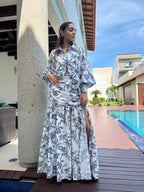 Kelly graphic-print shirt & skirt matching set