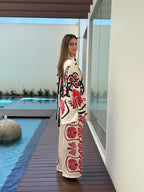 Amaranta set: camisa y pantalón estampado gráfico