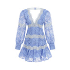 Gaelle V-neck floral embroidered mini dress