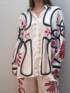 Amaranta set: camisa y pantalón estampado gráfico