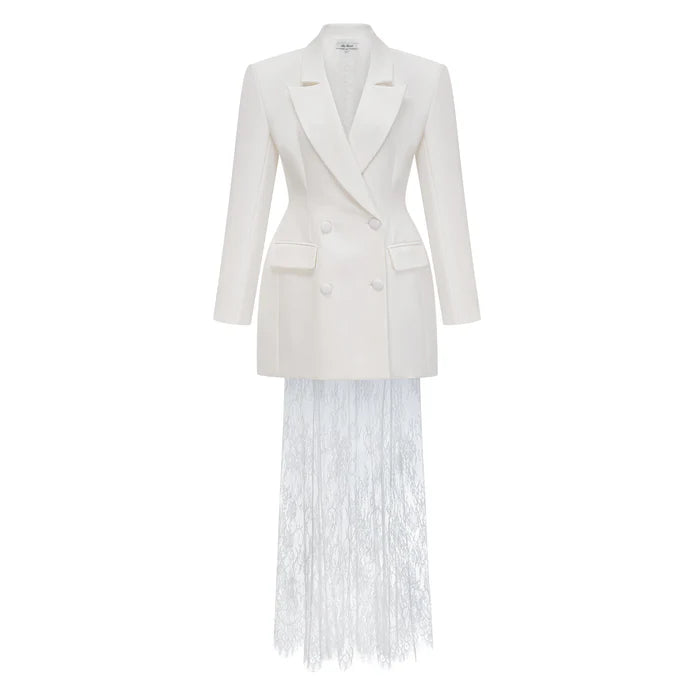 Adélise Blazer & Lace Skirt Set