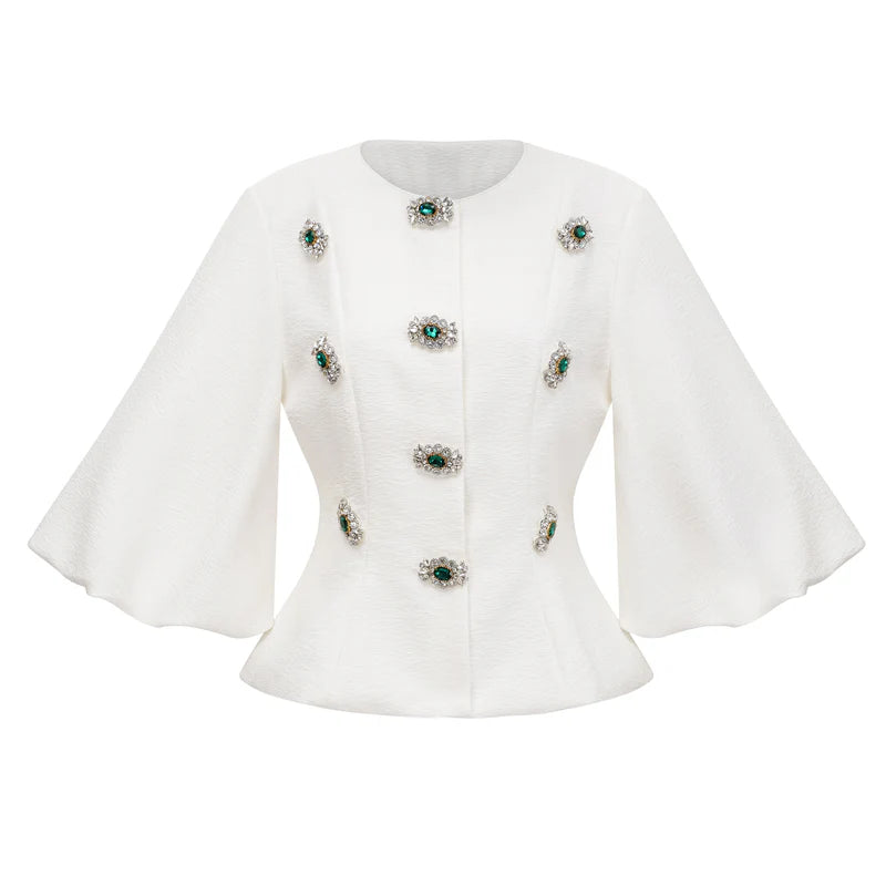 Bérénice Blusa Blanca con Cristales