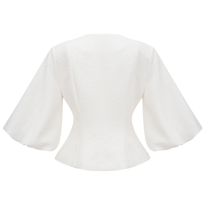 Bérénice Blusa Blanca con Cristales