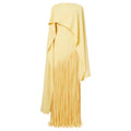 Cayetana Vestido Largo Amarillo con Flecos y Chal