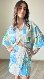 Geometrico Set Camisa Oversize + Falda