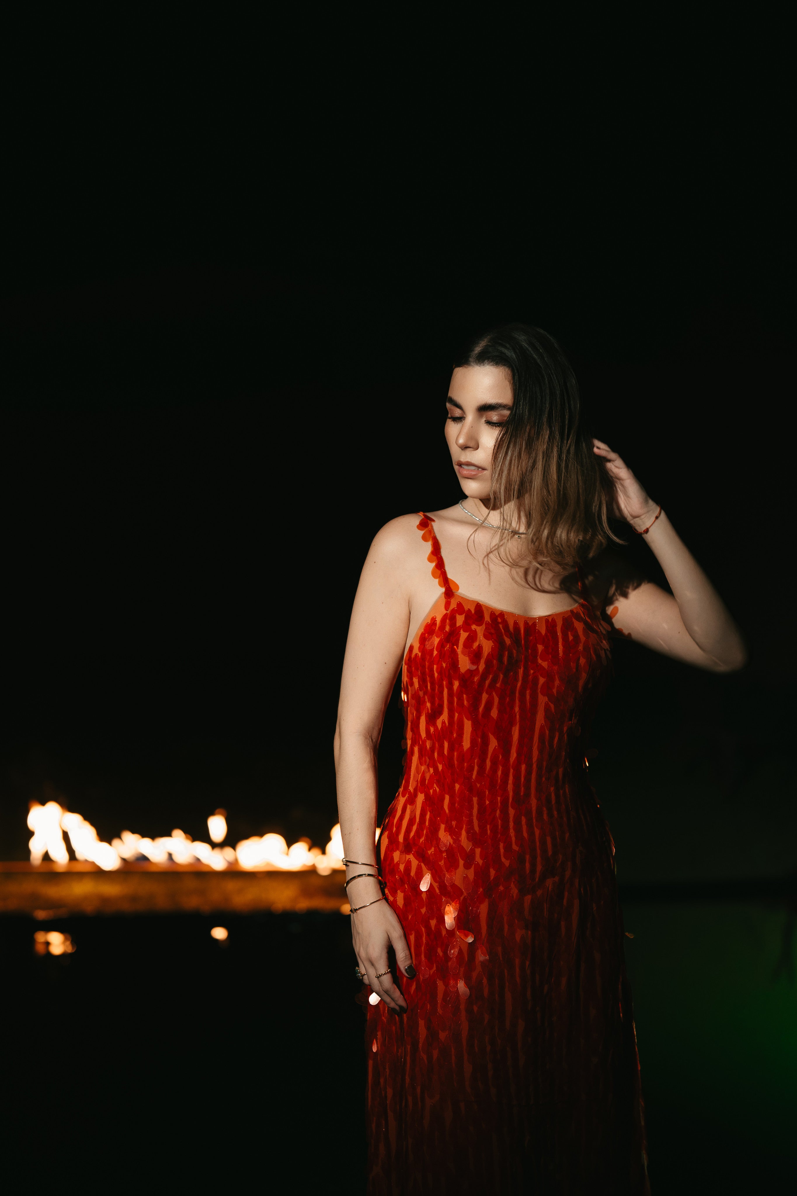 Salma Vestido de Fiesta con lentejuelas