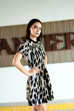 Lucie Brown Leopard Knit Mini Dress