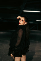 Vestido mini Zéphyrine con volantes