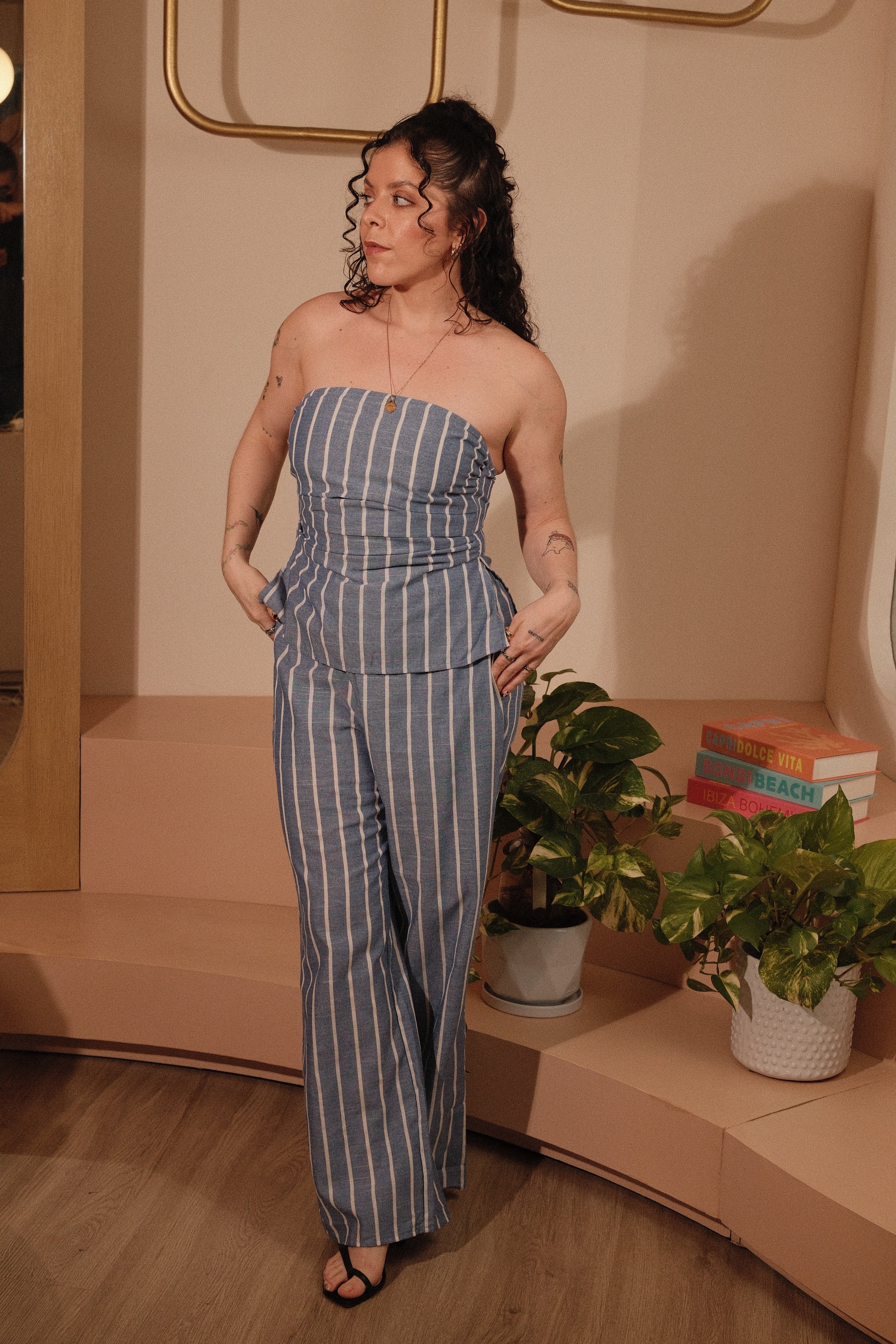 SET STRAPLESS RAYADO