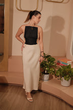 Sandrine blue denim semi-sheer bodysuit