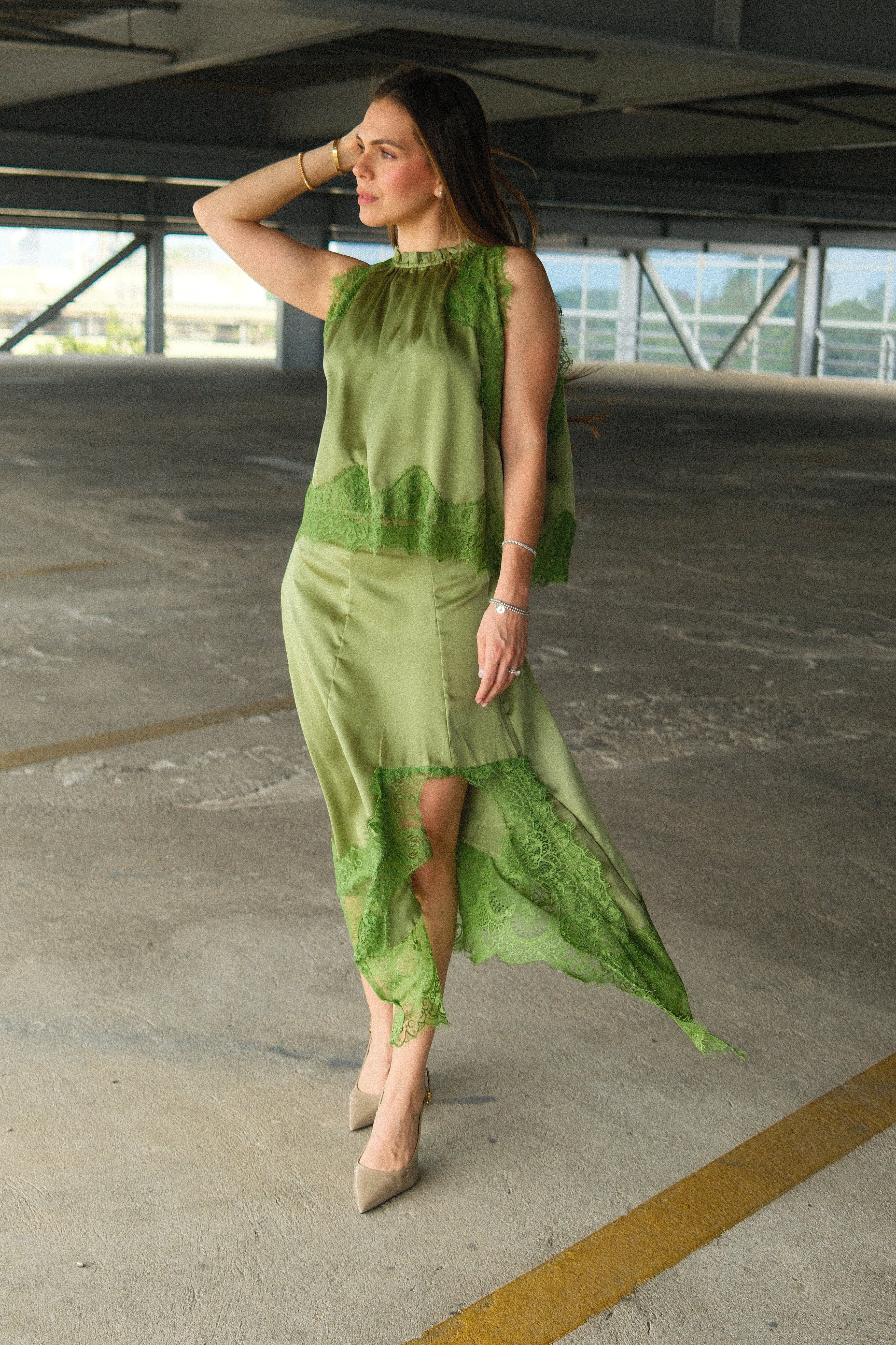 Florence Conjunto Top y Falda con Encaje