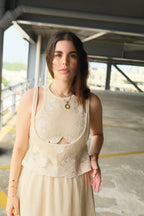Aoife Conjunto Tejido Crochet Floral de Tres Piezas