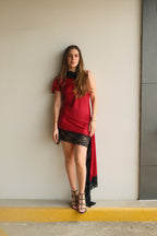 Maryam Slip Dress Satinado Rojo