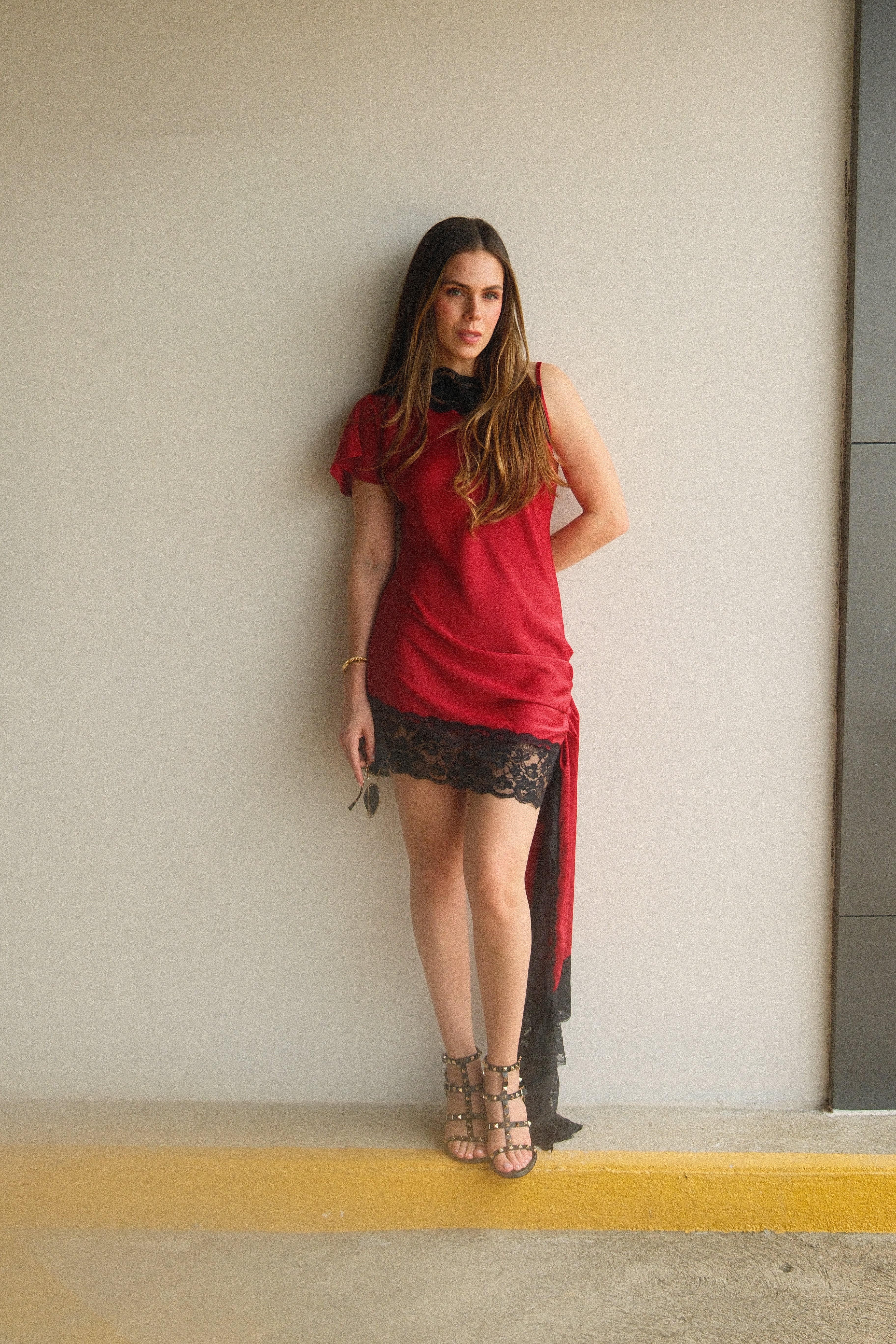 Maryam Slip Dress Satinado Rojo