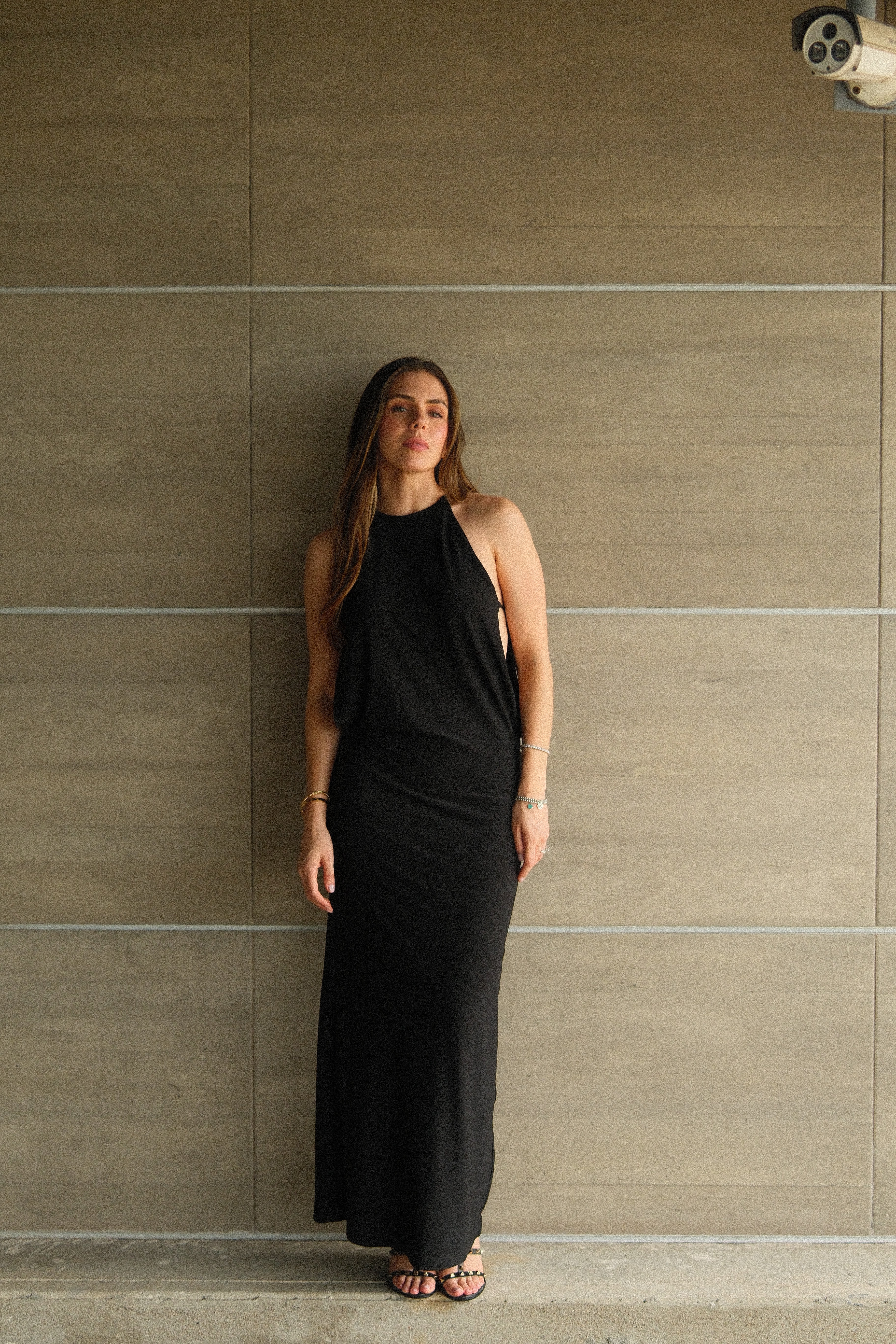Hermione Vestido Largo Negro Halter