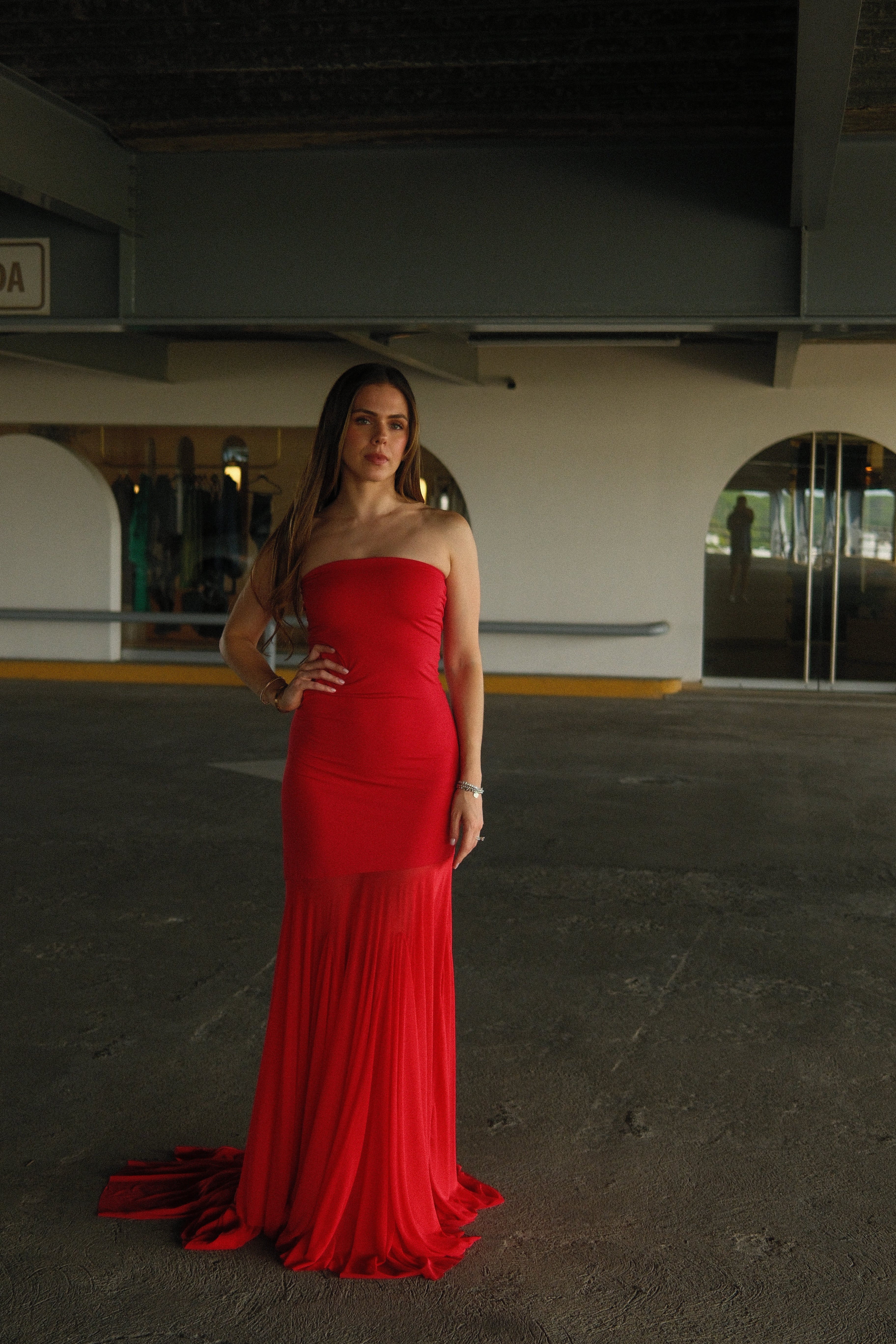 Josiane Vestido Rojo Off-Shoulder