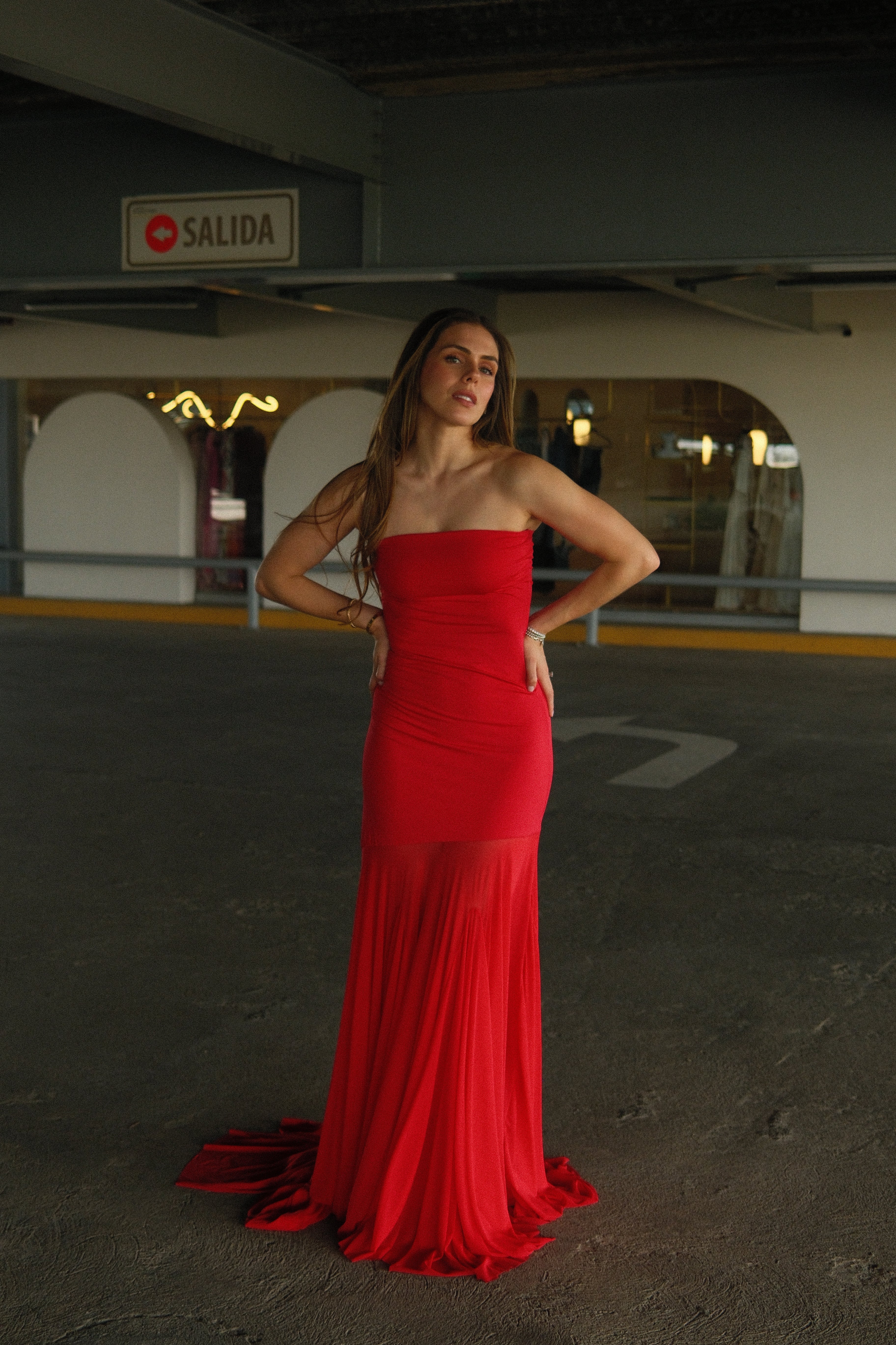 Josiane Vestido Rojo Off-Shoulder