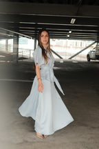Johanna Conjunto Azul Blusa y Falda
