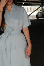 Johanna Conjunto Azul Blusa y Falda