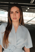 Johanna Conjunto Azul Blusa y Falda