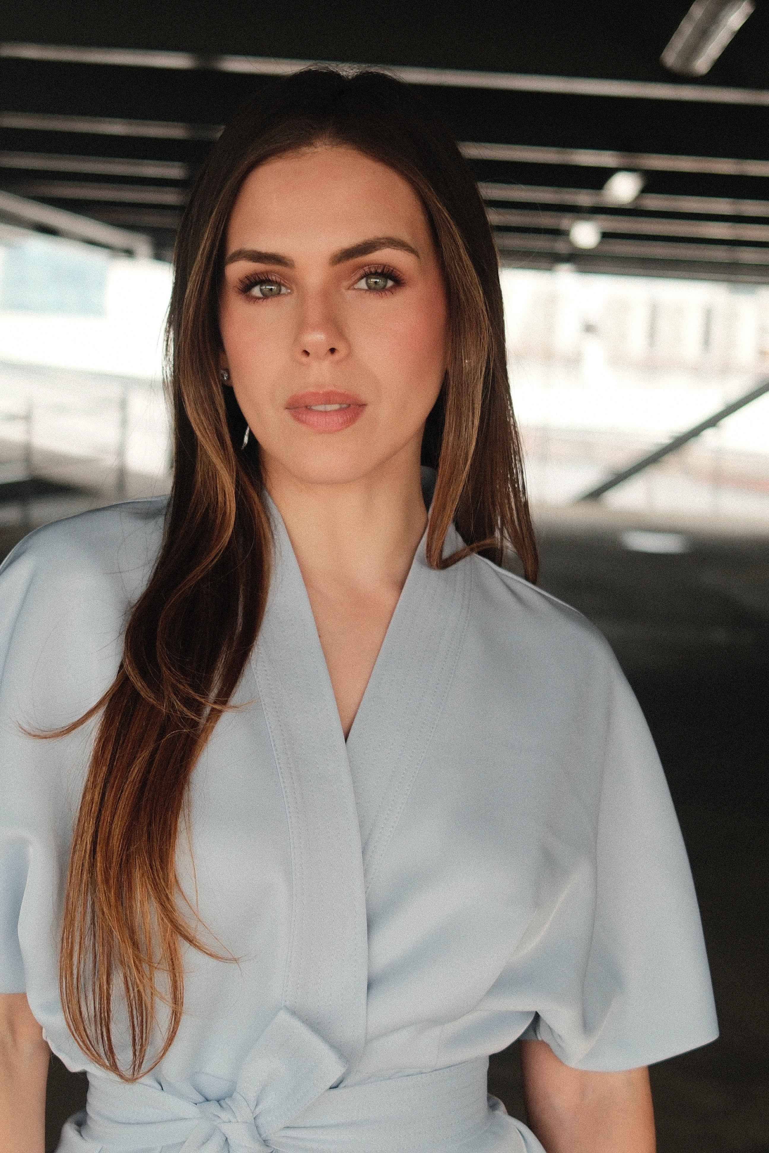 Johanna Conjunto Azul Blusa y Falda