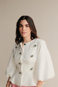 Berenice Blusa Blanca con Cristales