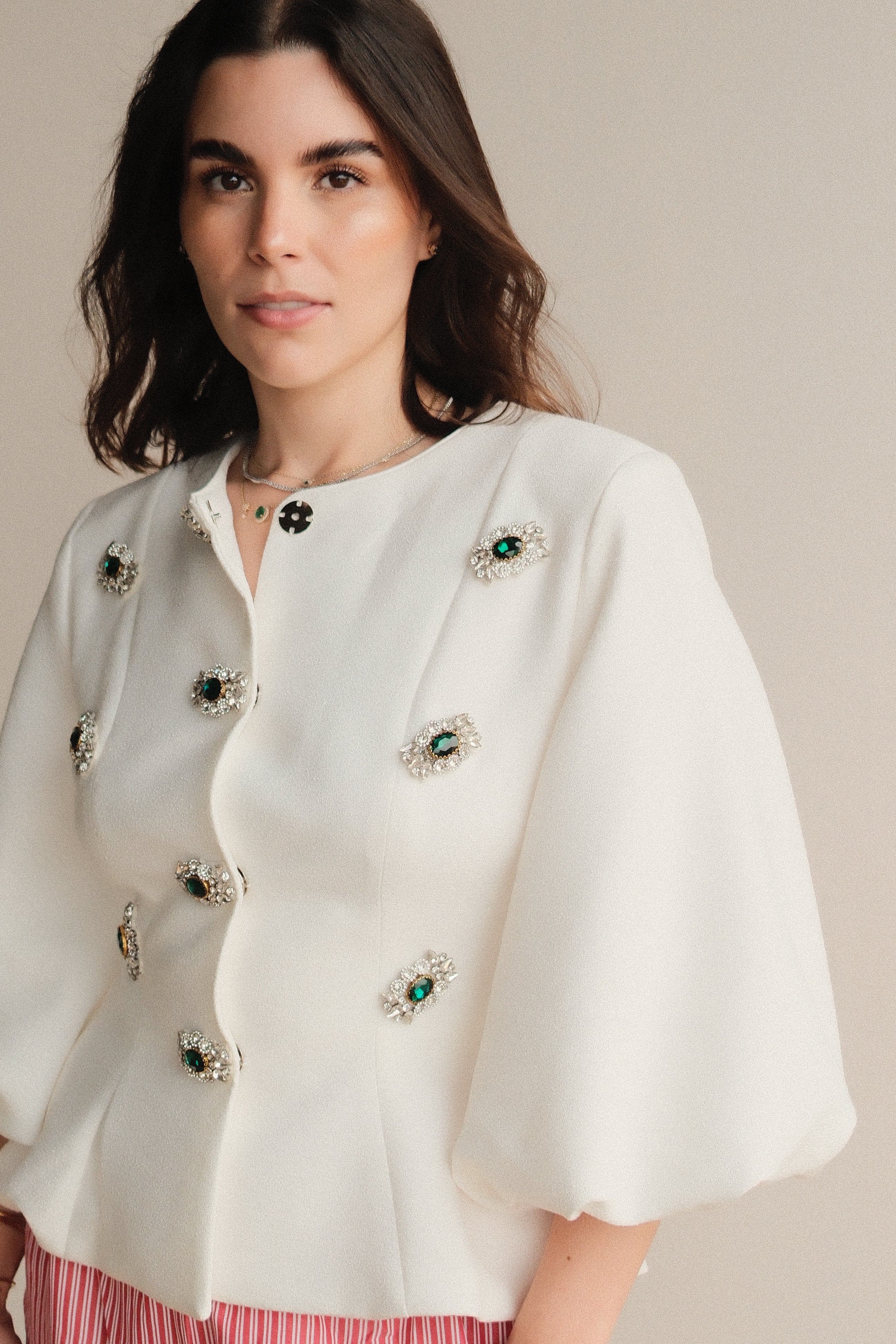 Berenice Blusa Blanca con Cristales