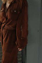 Chocolate Mousse Set Camisa + Pantalón mesh