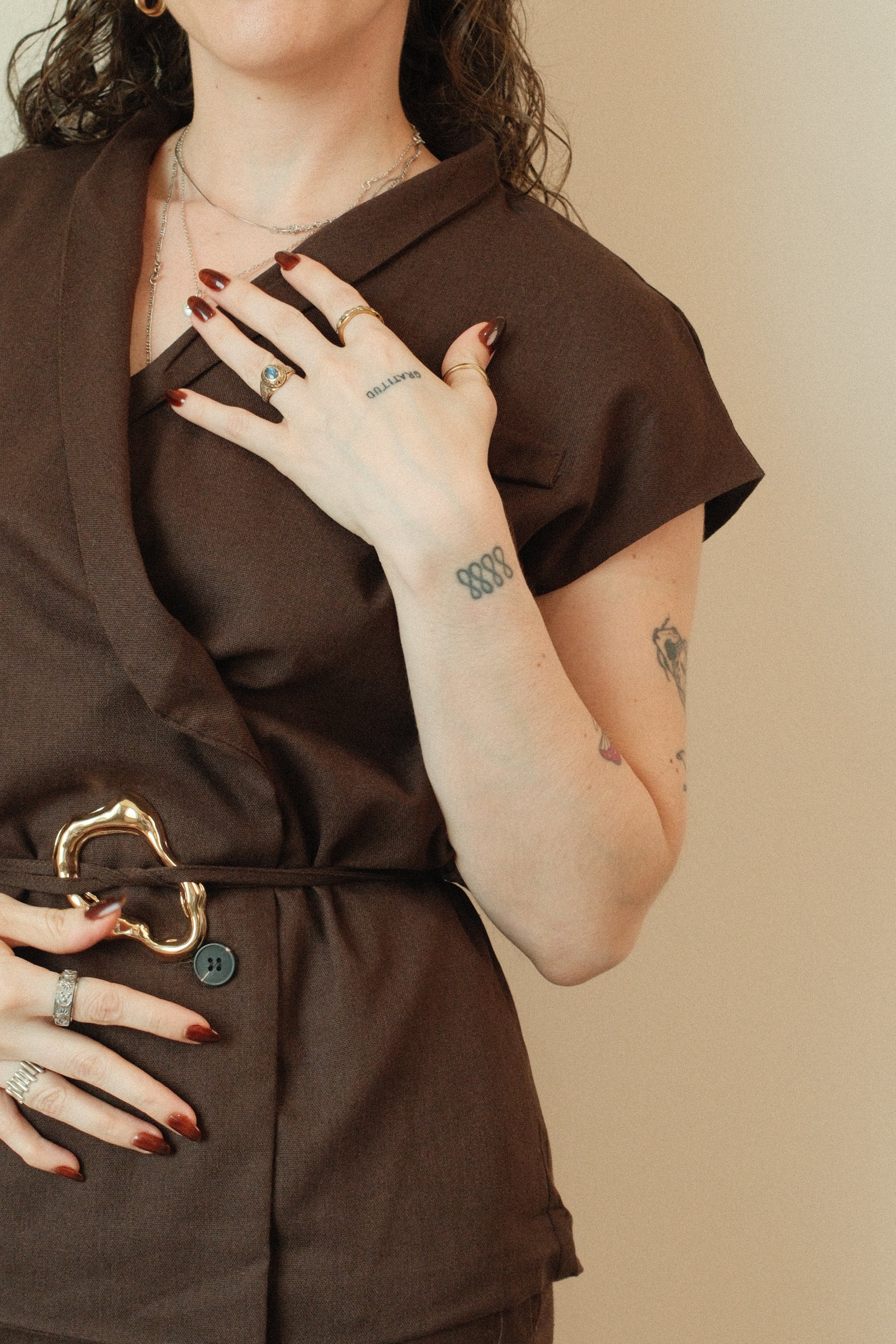 Lola Set Café Blusa + Pantalón