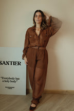 Chocolate Mousse Set Camisa + Pantalón mesh