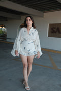 Ophelia Butterfly Embroidered Shirt & Shorts Set