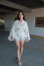Ophelia Butterfly Embroidered Shirt & Shorts Set