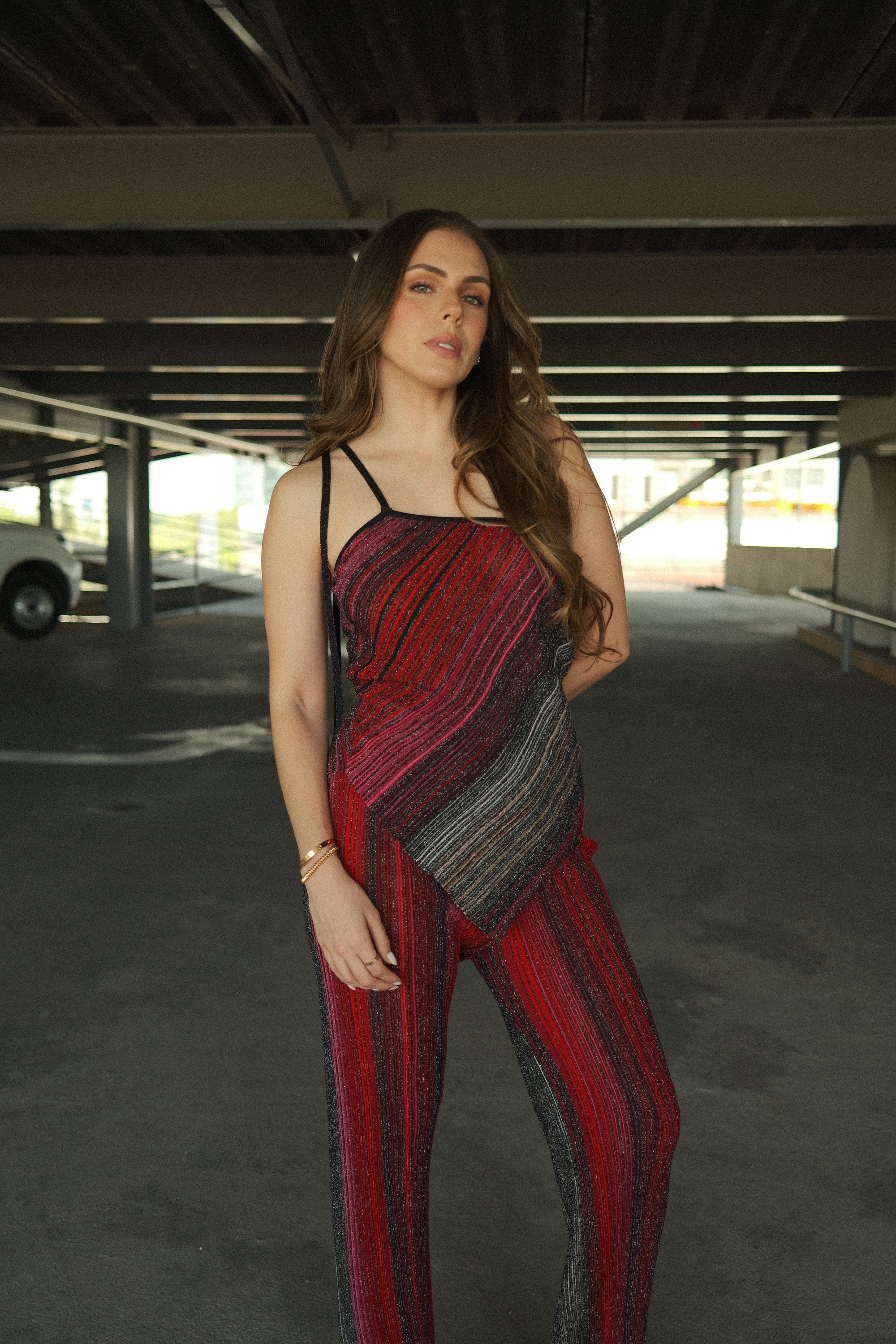 Ulysse Set metálico Halter Top + Pantalón