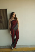 Ulysse Set metálico Halter Top + Pantalón