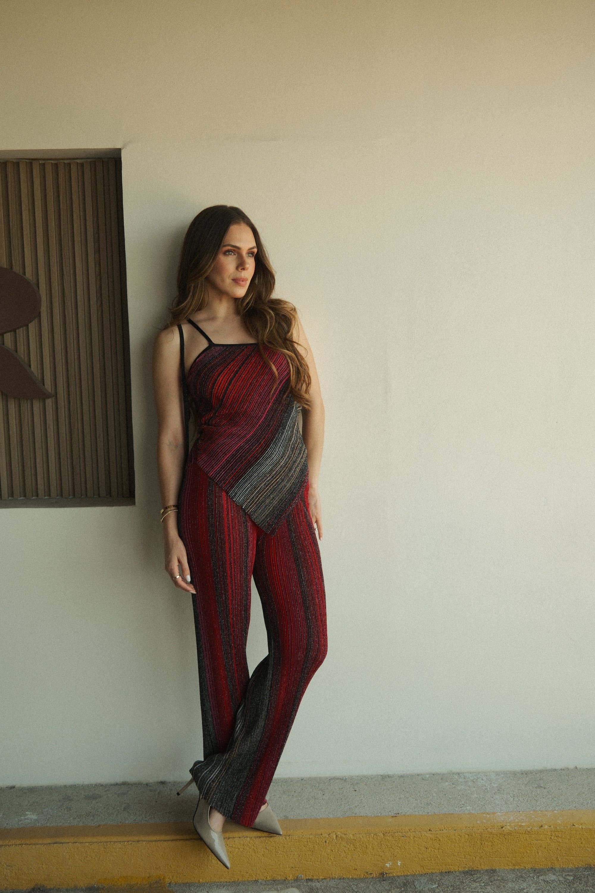 Ulysse Set metálico Halter Top + Pantalón