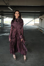 Gustave Vestido de Fiesta Morado Drapeado