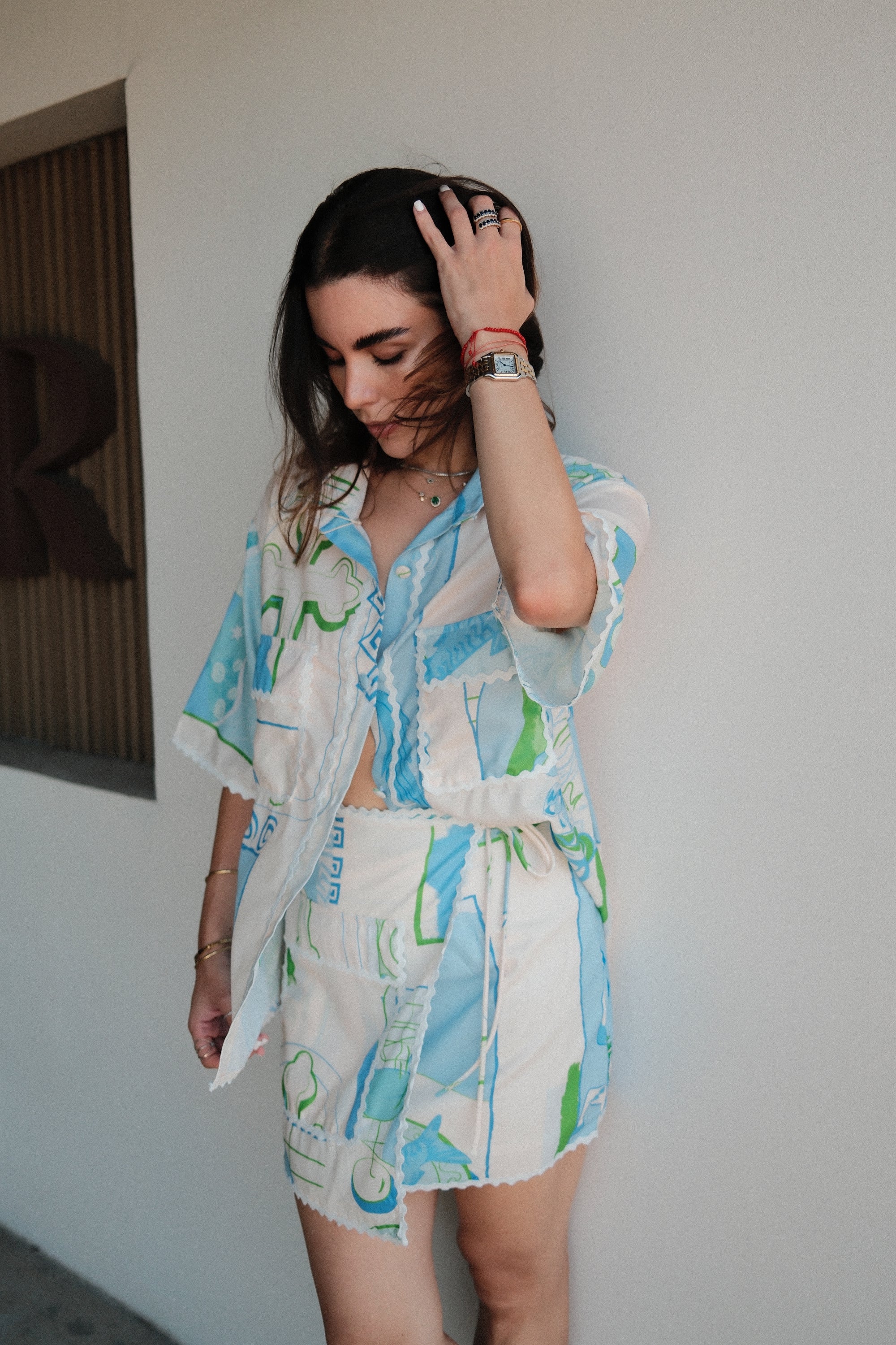 Geometrico Set Camisa Oversize + Falda