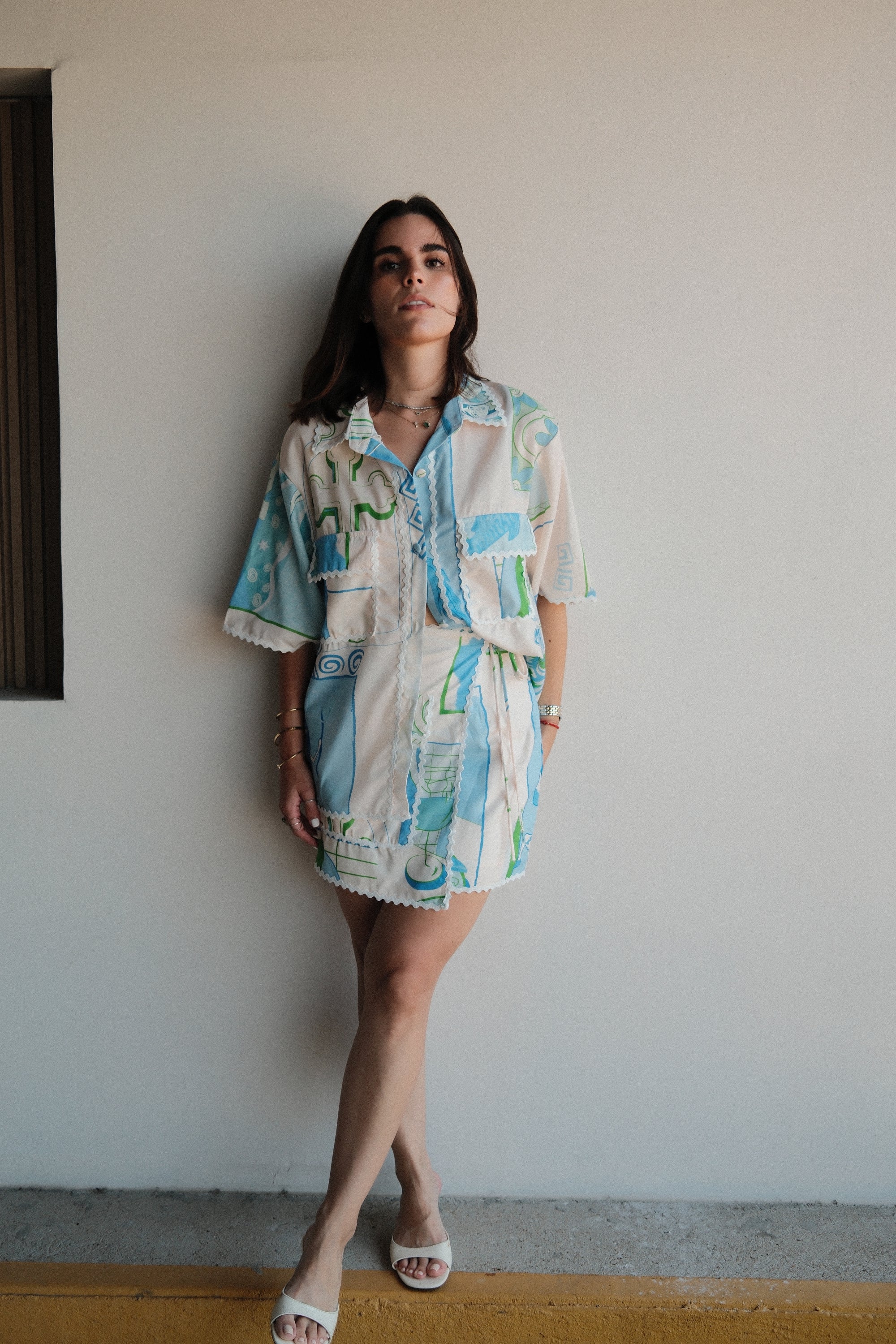 Geometrico Set Camisa Oversize + Falda