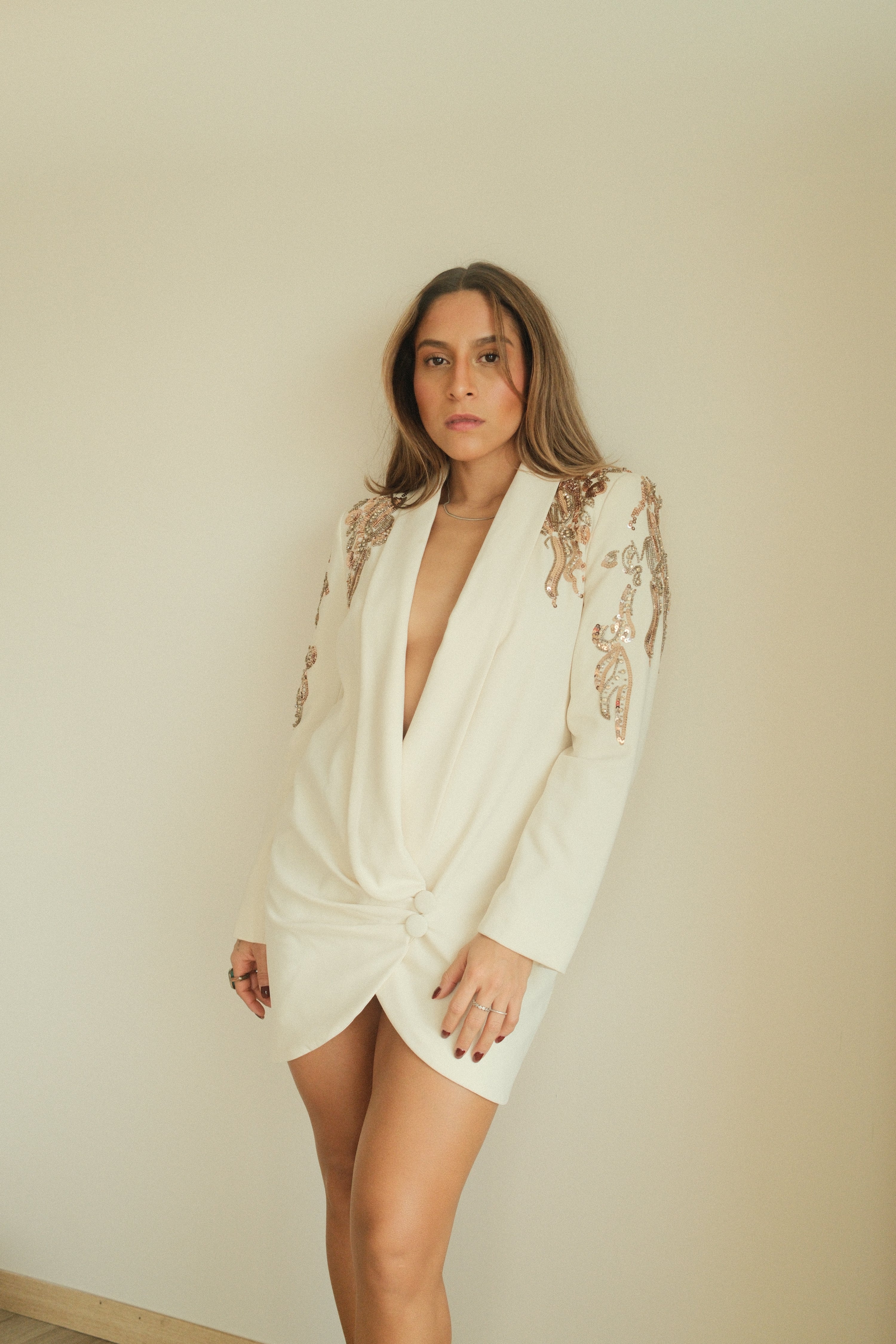 Eléna Vestido blazer con lentejuelas