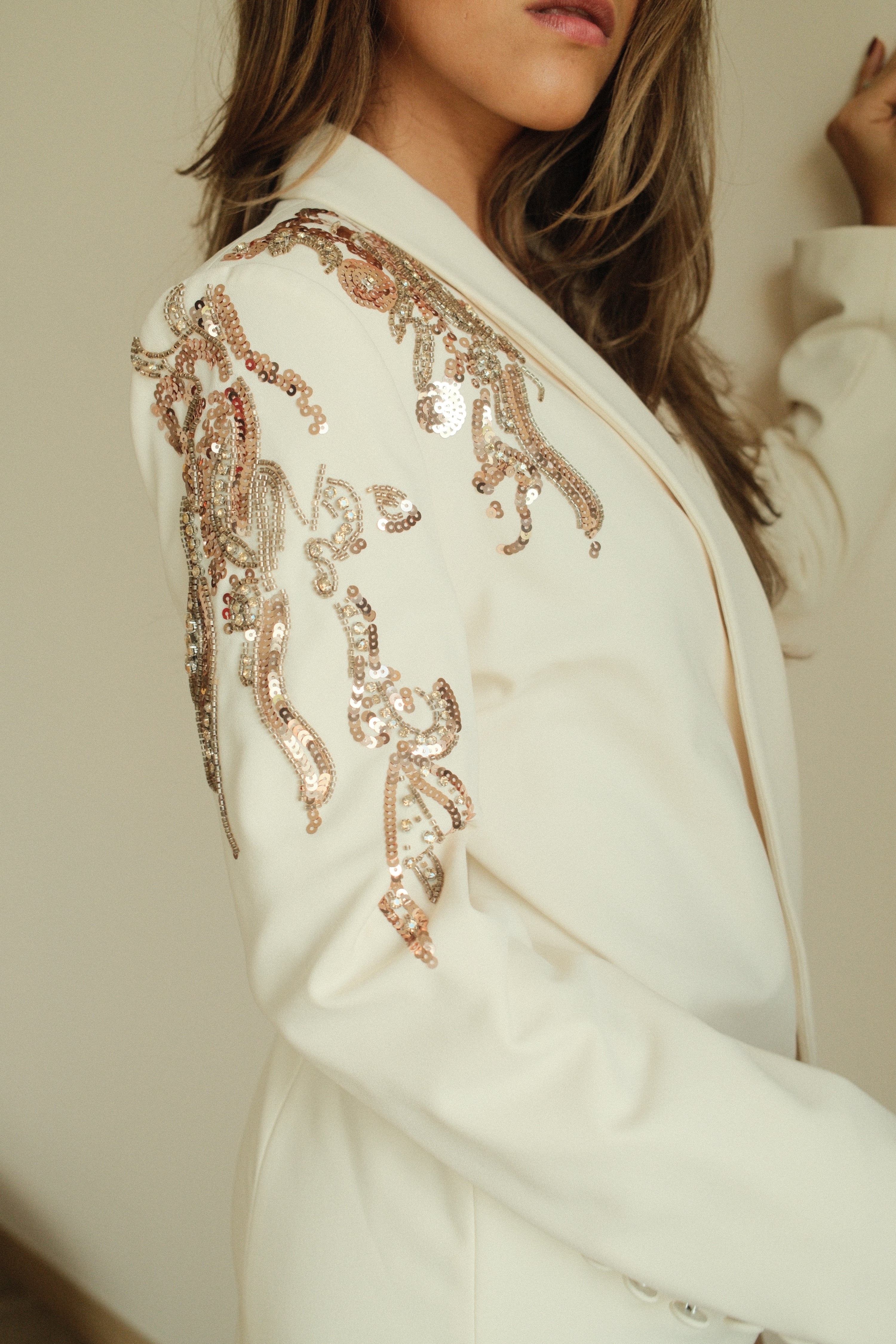 Eléna Vestido blazer con lentejuelas